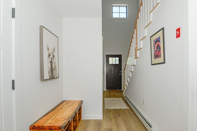 entrance foyer featuring a healthy amount of sunlight and light hardwood / wood-style flooring