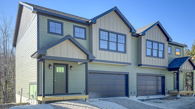 view of front of home with a garage