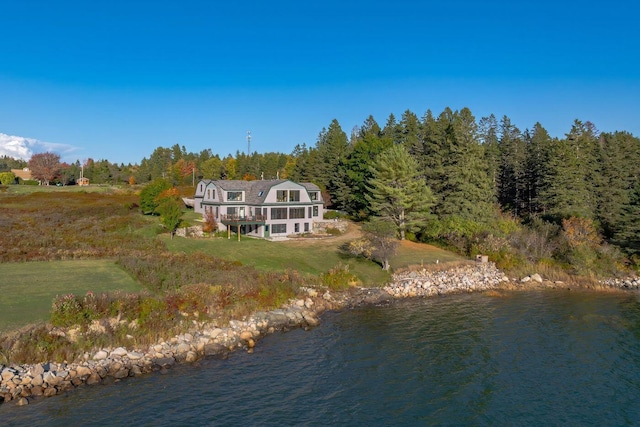 65 Grange Hall Rd, Sullivan, ME 04664 - birds eye view of property with a water view and a view of trees