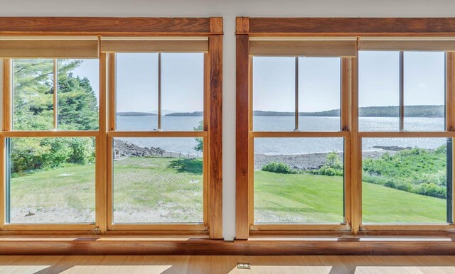 65 Grange Hall Rd, Sullivan, ME 04664 - doorway to outside featuring a water view