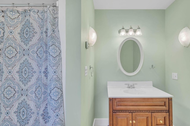 65 Grange Hall Rd, Sullivan, ME 04664 - full bath with a shower with shower curtain and vanity