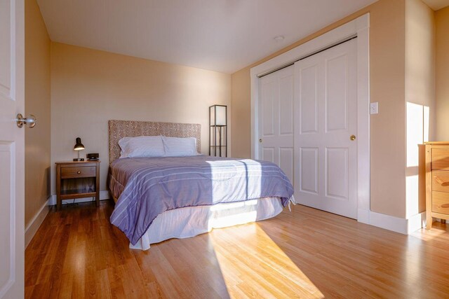 65 Grange Hall Rd, Sullivan, ME 04664 - bedroom with a closet, baseboards, and wood finished floors