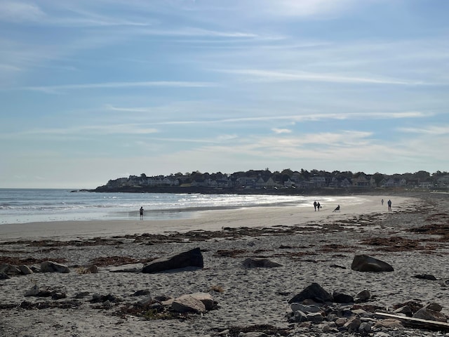 view of water feature featuring a view of the beach