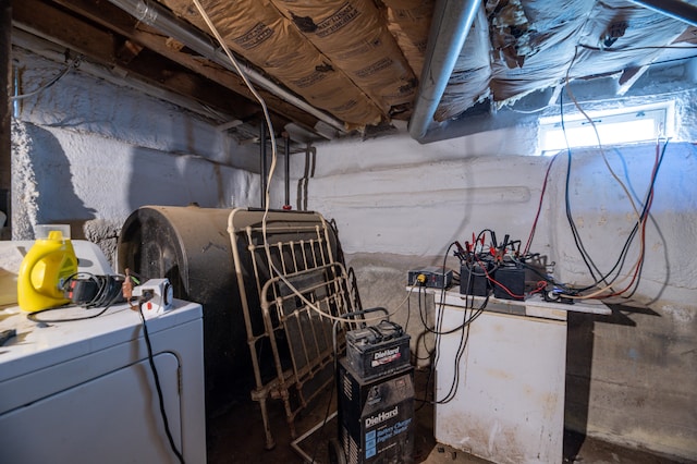 basement with washer / dryer