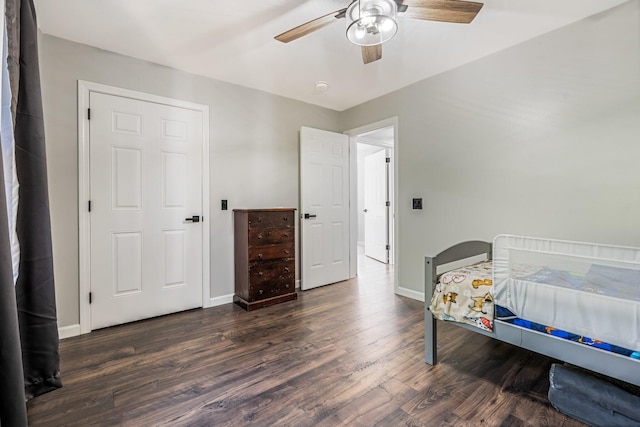 49 Balsam Dr, Waldoboro, ME 04572 - bedroom featuring dark hardwood / wood-style floors and ceiling fan