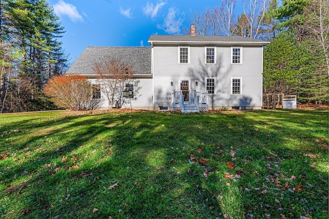 49 Balsam Dr, Waldoboro, ME 04572 - rear view of house with a lawn
