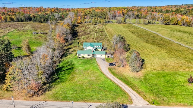 bird's eye view featuring a rural view