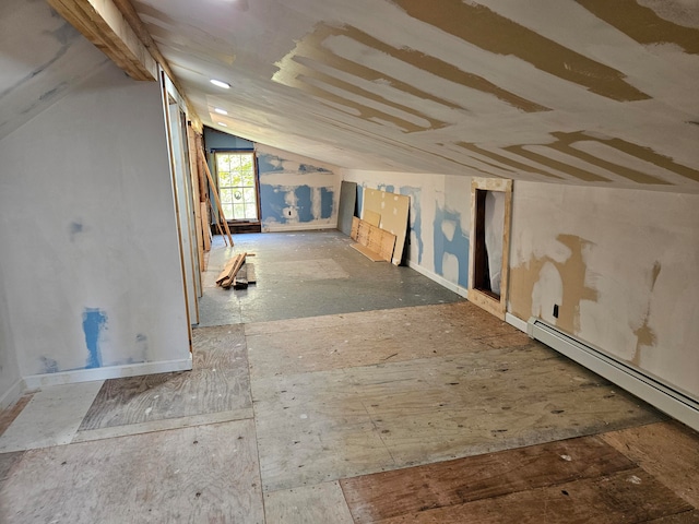 attic with a baseboard radiator