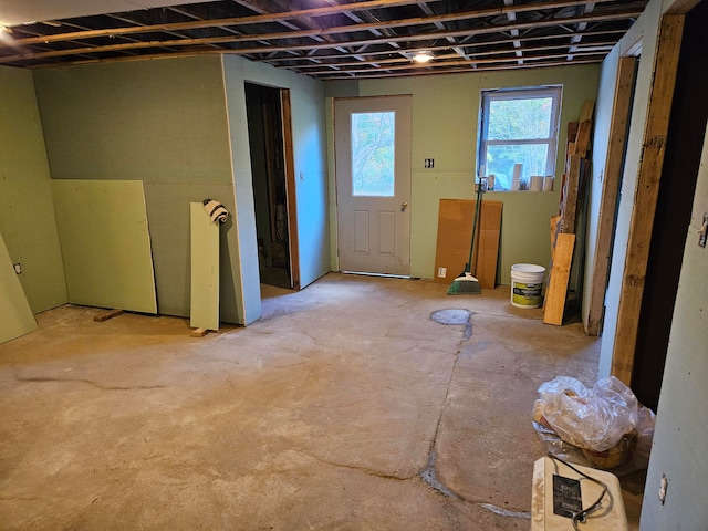 entryway with concrete floors