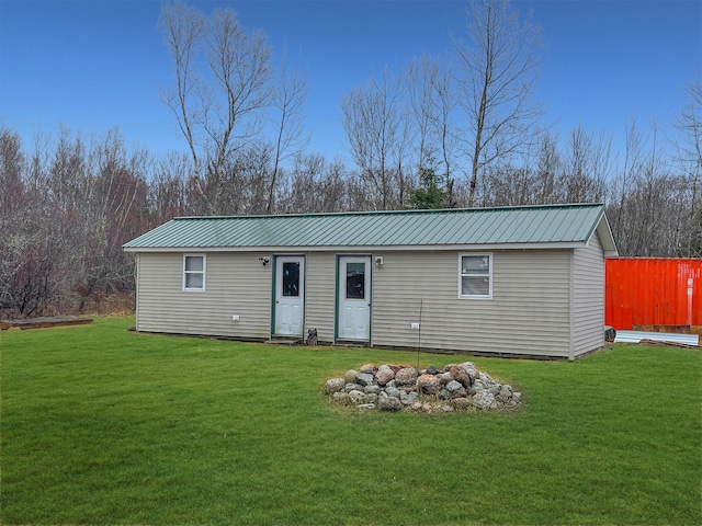 exterior space with a front lawn