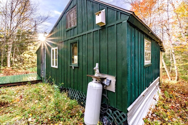 view of side of home featuring board and batten siding