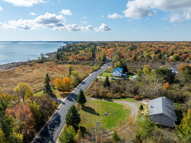 954 Mason Bay Rd, Jonesport, ME 04649 - view from above of property with a large body of water and a heavily wooded area