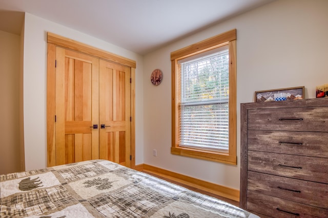 bedroom featuring a closet