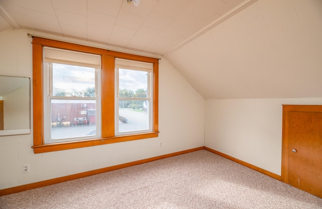26 Charland St, Winslow, ME 04901 - bonus room with vaulted ceiling, baseboards, and carpet floors