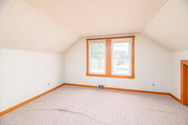 26 Charland St, Winslow, ME 04901 - additional living space featuring carpet, vaulted ceiling, and baseboards