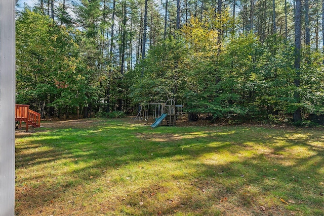 view of yard featuring a playground