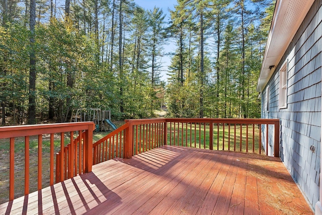 deck with a playground