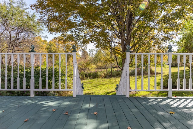 deck with a lawn