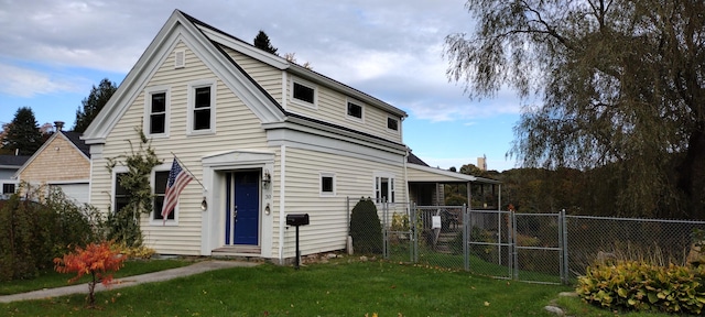 view of front of house with a front yard