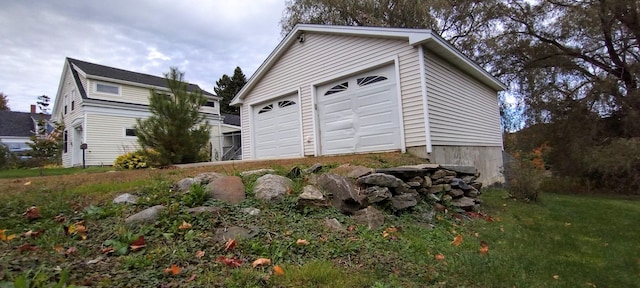 exterior space featuring a garage