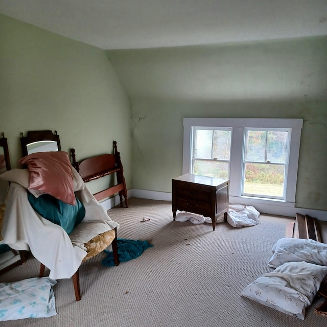 interior space featuring vaulted ceiling