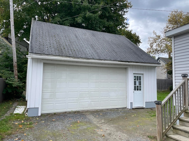 view of garage