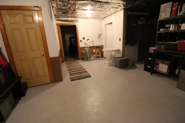 468 Curtis Rd, Swanville, ME 04915 - unfinished below grade area featuring a wainscoted wall