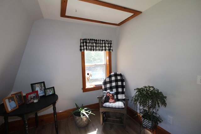 sitting room featuring hardwood / wood-style floors