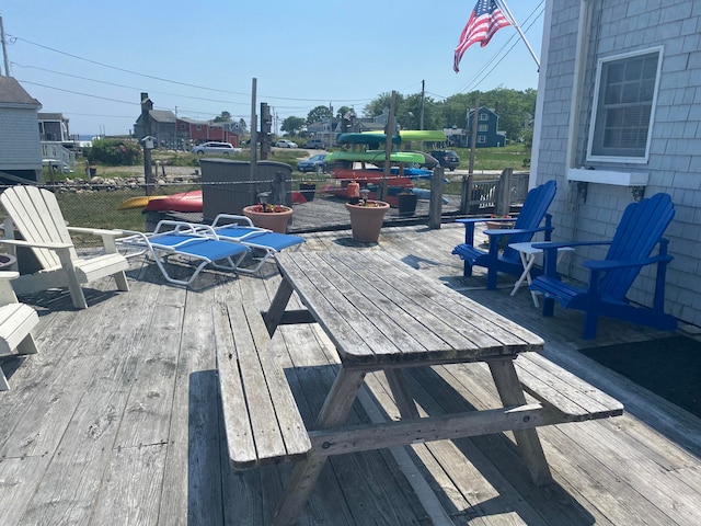 view of patio featuring a wooden deck