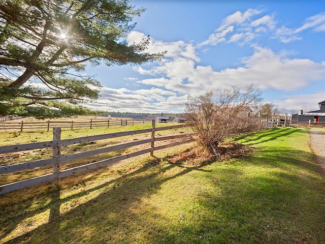 view of yard featuring a rural view