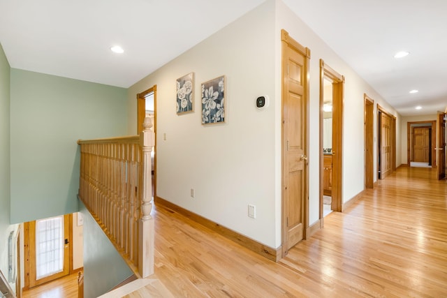 hall featuring light hardwood / wood-style flooring