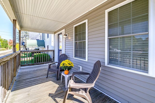 deck with covered porch