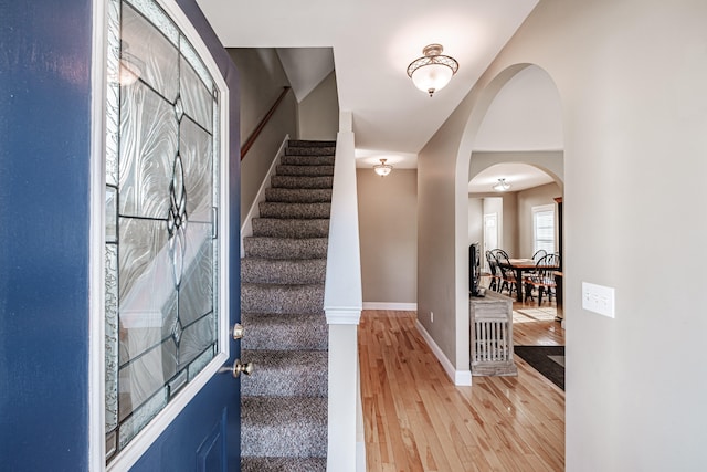 foyer featuring light hardwood / wood-style flooring