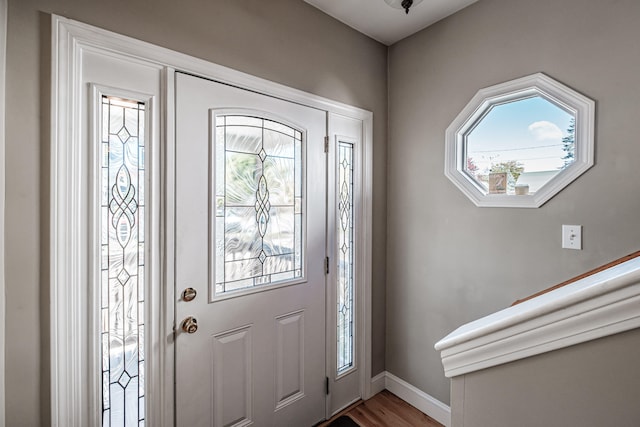 entrance foyer with hardwood / wood-style flooring