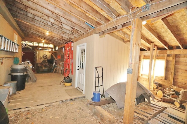 view of unfinished attic