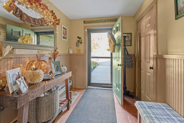 entryway with tile patterned flooring