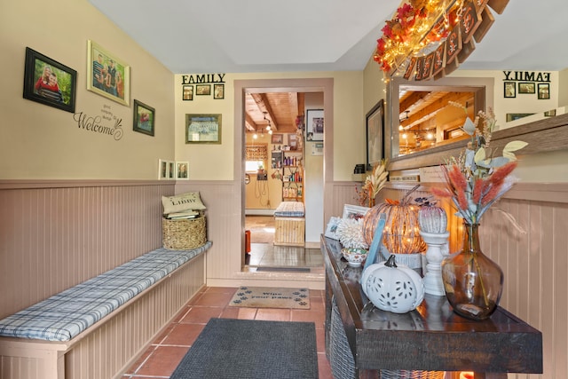 interior space featuring tile patterned flooring