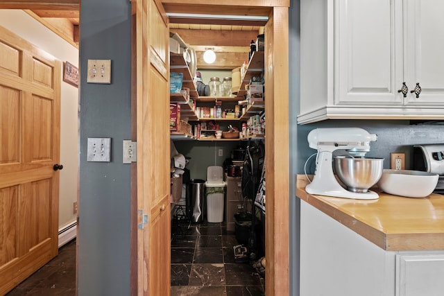 pantry featuring a baseboard radiator