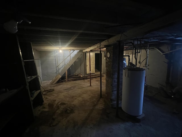 37 Spruce St, East Millinocket, ME 04430 - unfinished below grade area featuring water heater