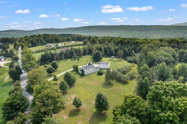 bird's eye view with a mountain view