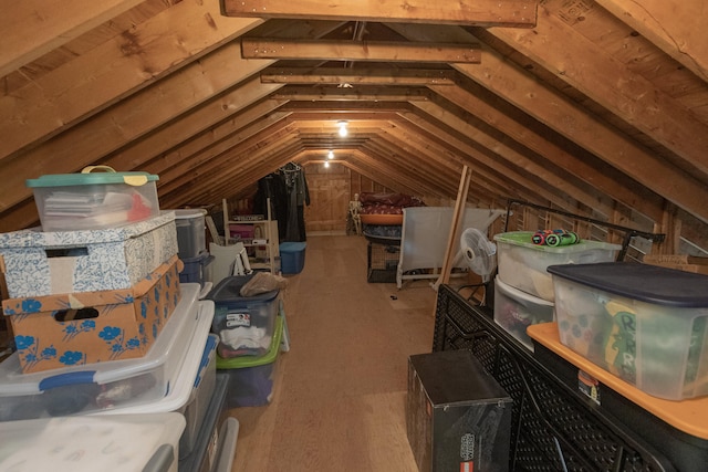 view of unfinished attic