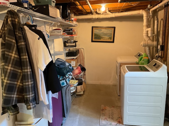 laundry area featuring separate washer and dryer