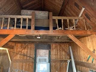 view of unfinished attic