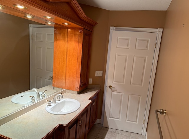 bathroom featuring vanity and tile patterned floors