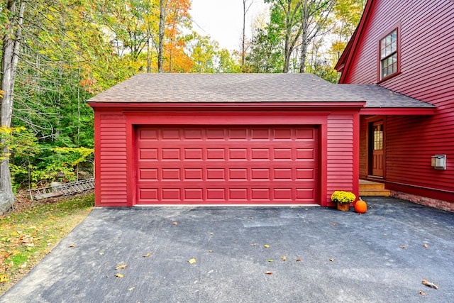 view of garage