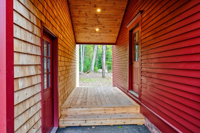 wooden deck featuring covered porch