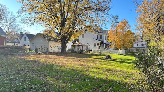 view of yard featuring a gazebo