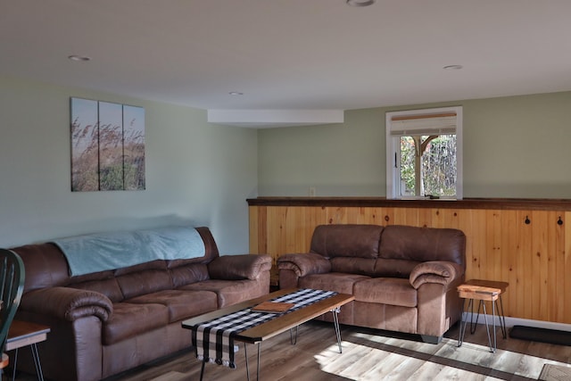 living room featuring hardwood / wood-style flooring