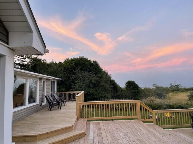 view of deck at dusk