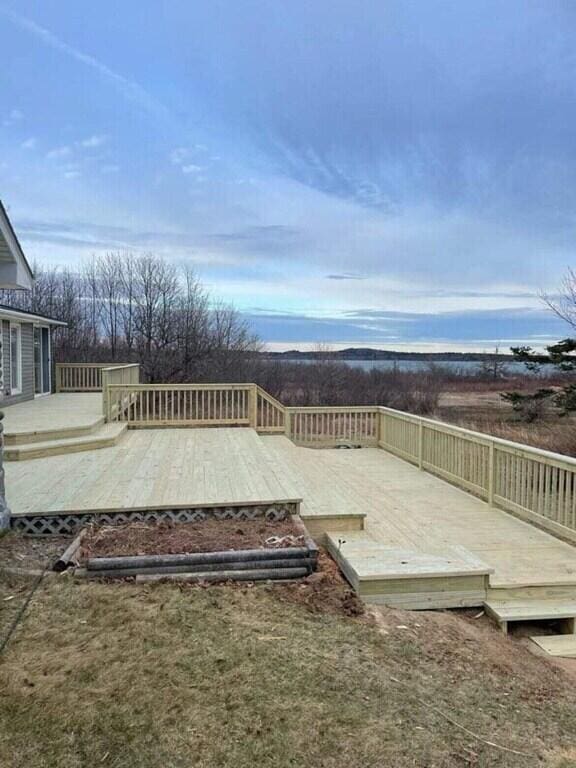 46 S Lubec Rd, Lubec, ME 04652 - view of yard featuring a wooden deck